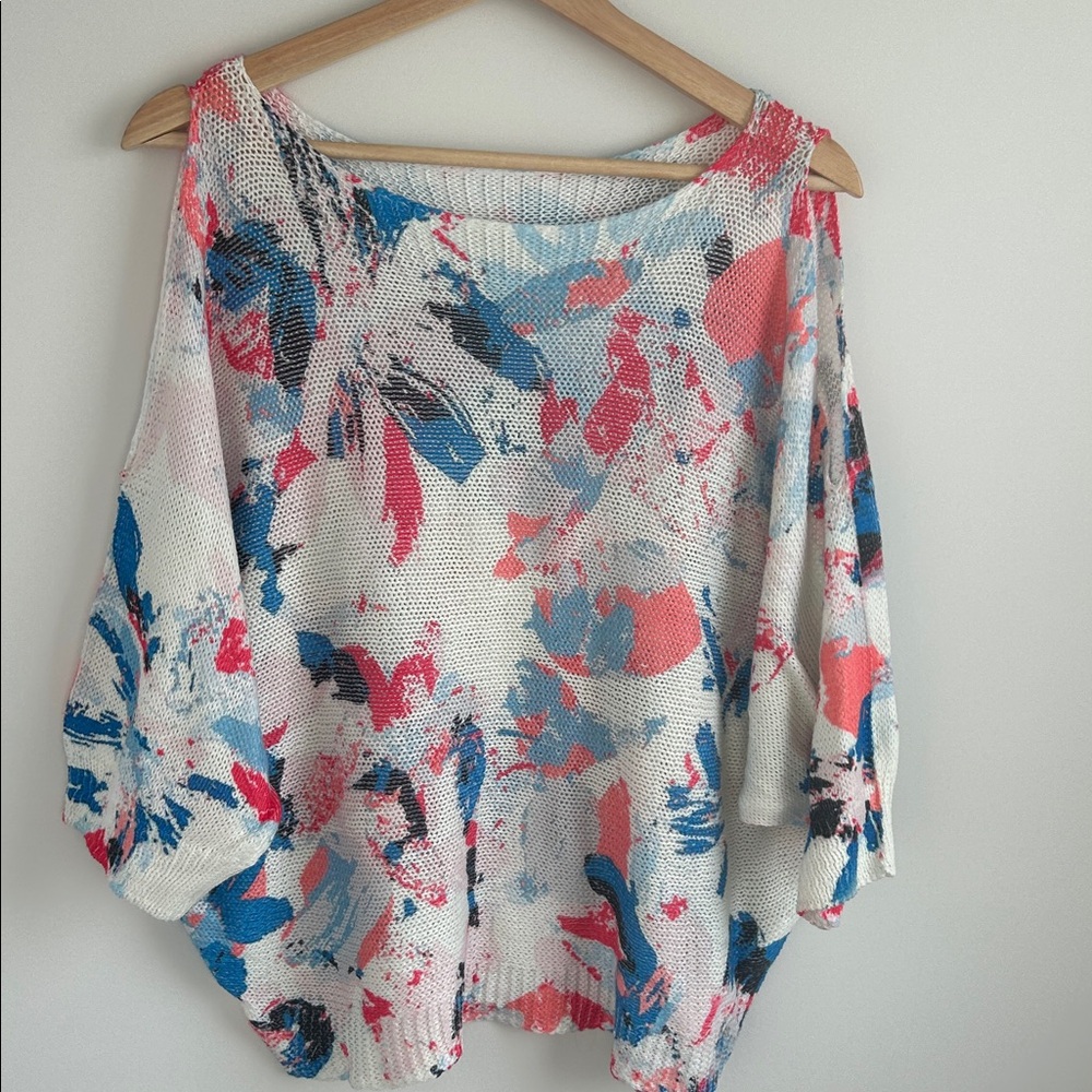 Colorful Off-the-Shoulder Sweater - Picture 4 of 4